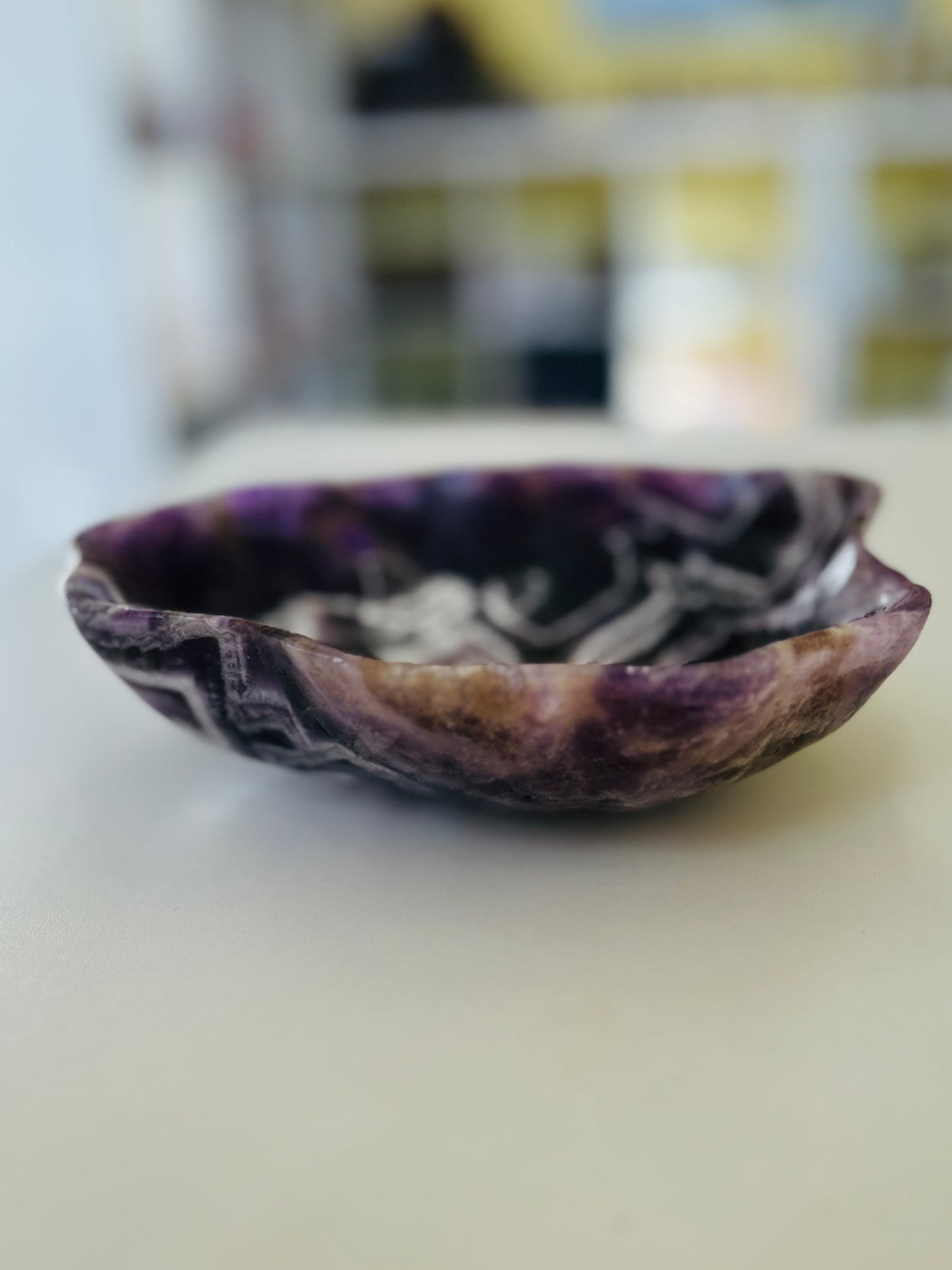 Crystal Bowl - Chevron Amethyst