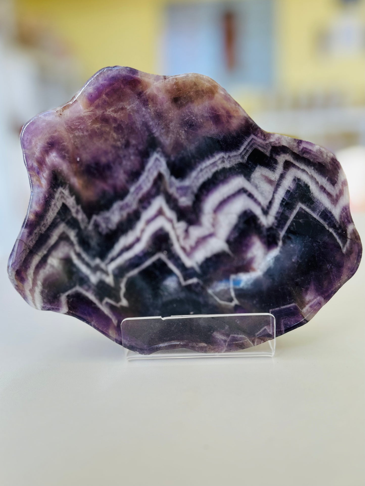 Crystal Bowl - Chevron Amethyst