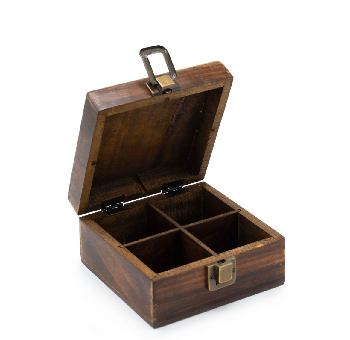 Mango Carved Tea Box (4 compartments)