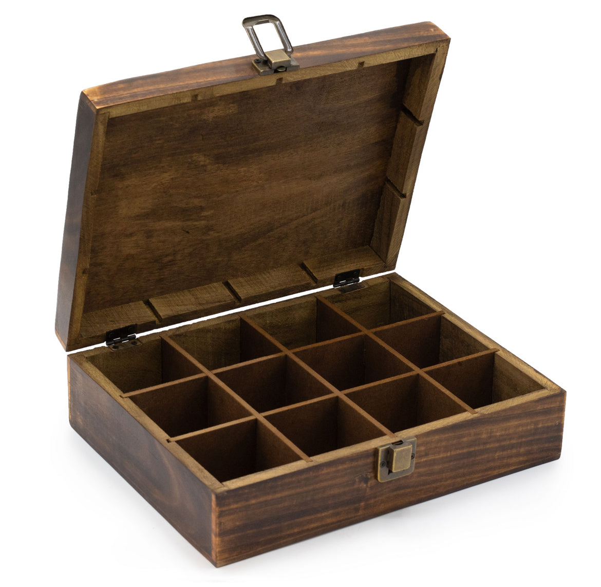 Mango Carved Tea Box - ( 12 compartments)