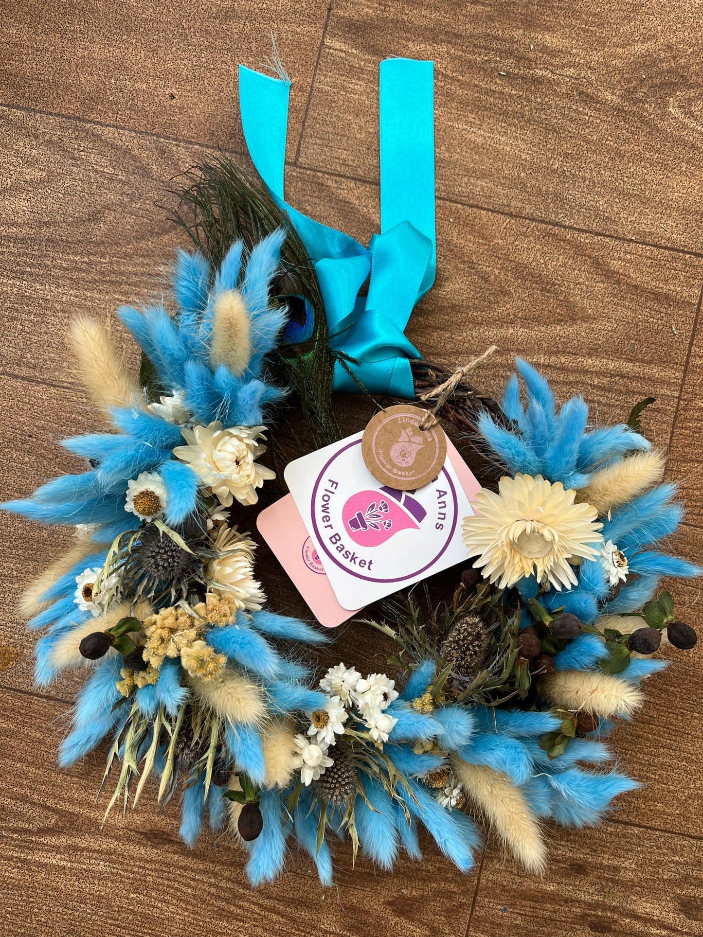 Blue Bunny Tail wreath
