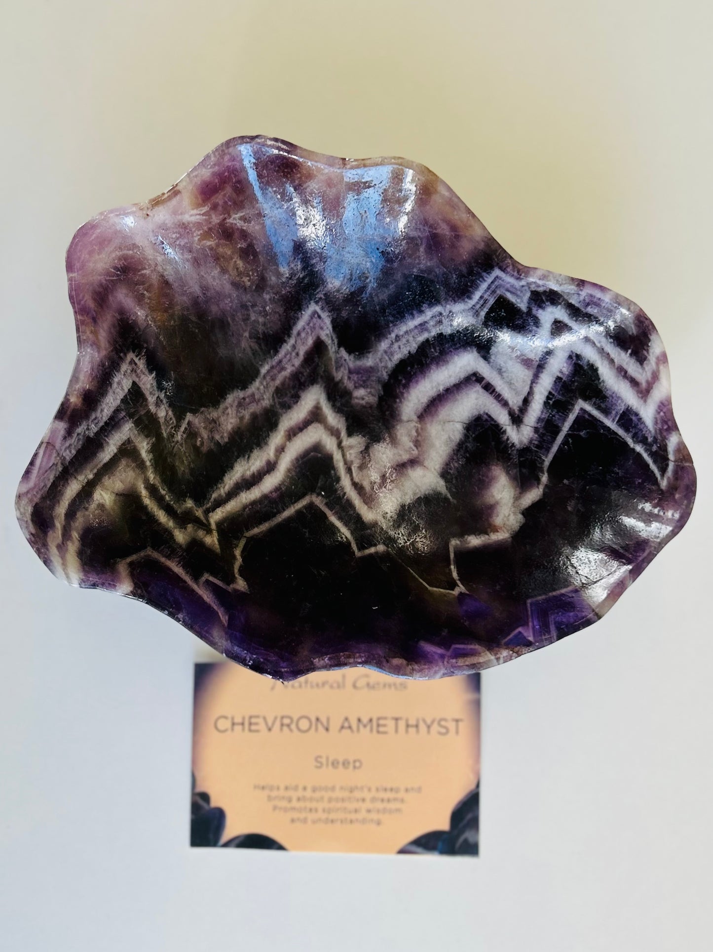 Crystal Bowl - Chevron Amethyst