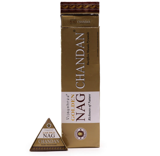 Jumbo Golden Nag - Chandan Backflow Incense Cones