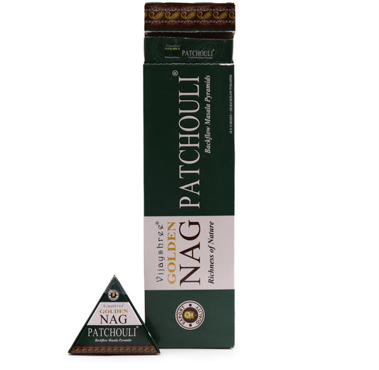 Jumbo Golden Nag - Patchouli Backflow Incense Cones