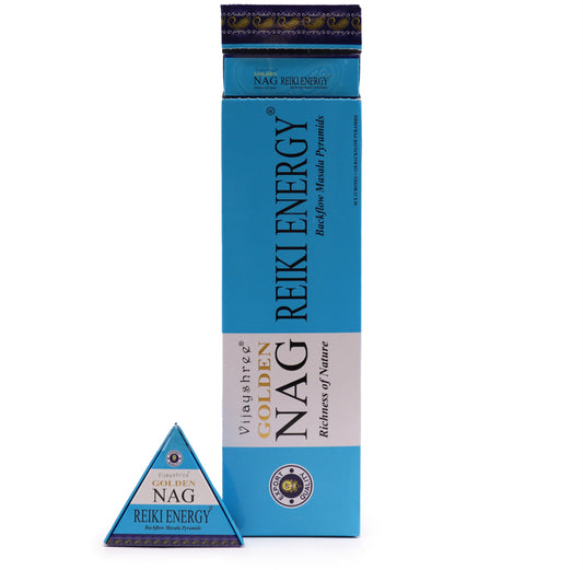 Jumbo Golden Nag - Reiki Energy Backflow Incense Cones