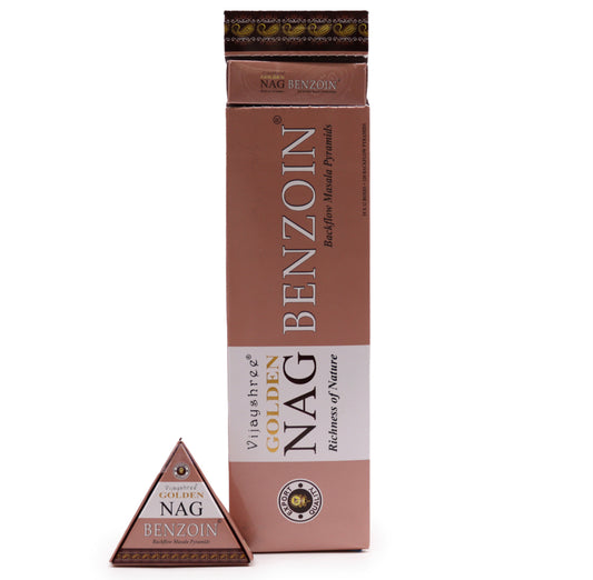 Jumbo Golden Nag - Benzoin Backflow Incense Cones