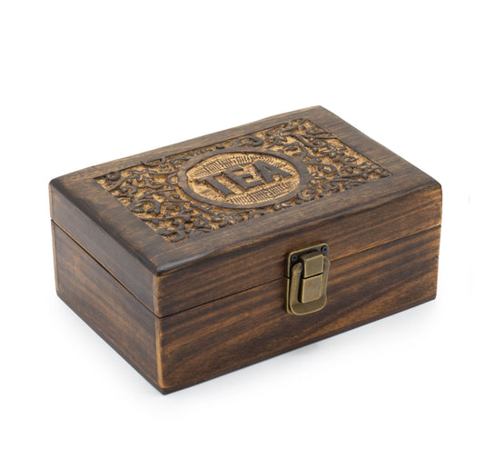 Mango Carved Tea Box - (6 compartments)
