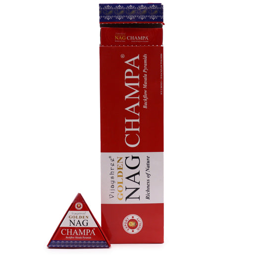 Jumbo Golden Nag - Champa Backflow Incense Cones