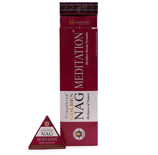 Jumbo Golden Nag - Meditation Backflow Incense Cones