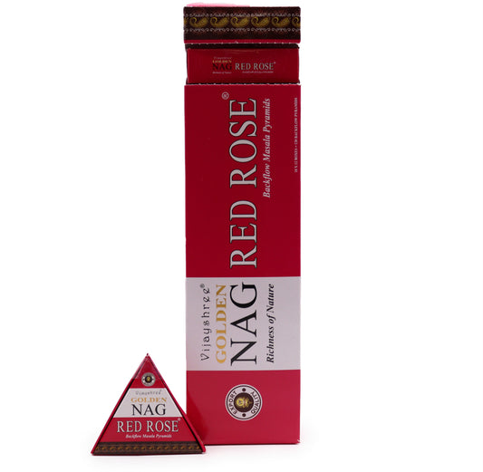 Jumbo Golden Nag - Red Rose Backflow Incense Cones